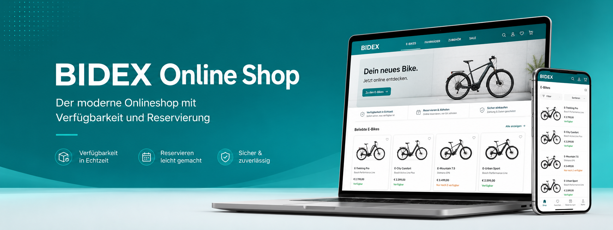 BIDEX Online Shop - der moderne Onlineshop mit Verfügbarkeit in Echtzeit, Reservieren und Abholen sowie sicherem Einkauf.