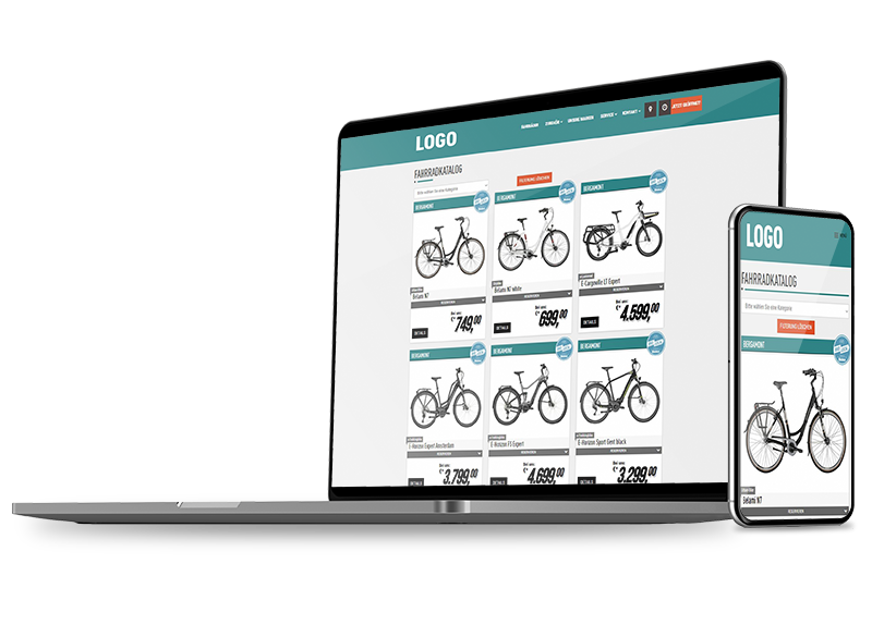 Der BIDEX Onlinekatalog auf Notebook und Smartphone – Verfügbarkeit und Preise auf beiden Geräten identisch.